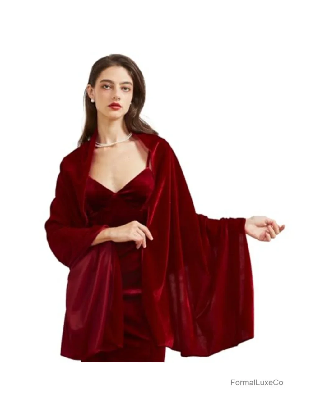 Velvet Shawl and Wrap Single-sided for Evening Dresses Wedding Bridal Scarf